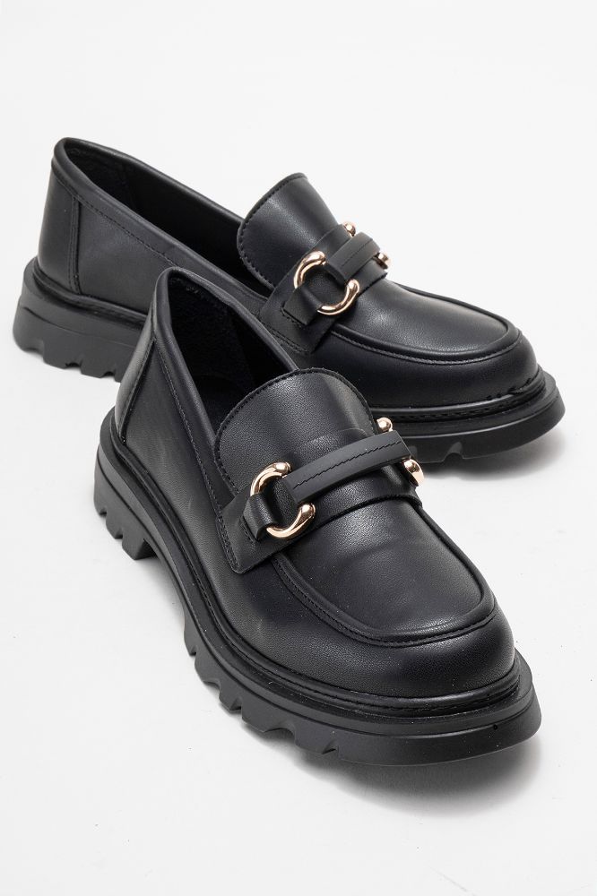 Kadın Tokalı Loafer Ayakkabı SIYAH MAR271 resmi