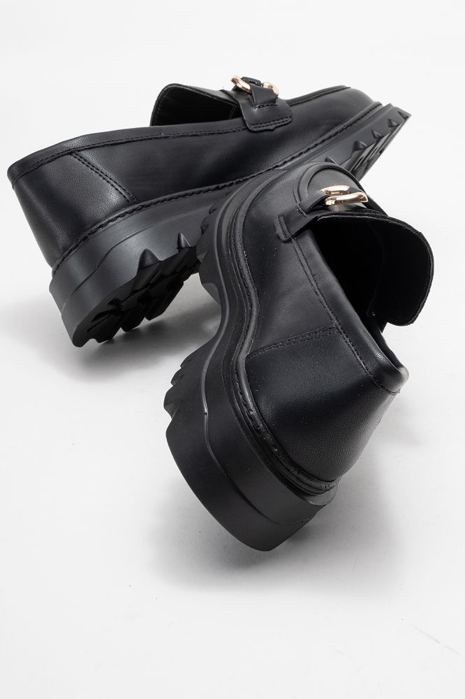 Kadın Tokalı Loafer Ayakkabı SIYAH MAR271 resmi