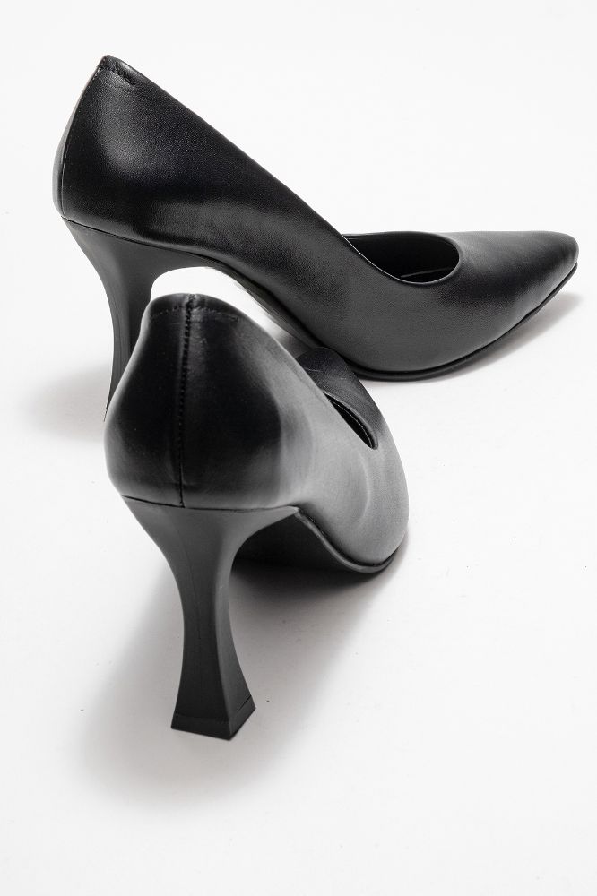 Kadın Deri Topuklu Ayakkabı KAHVE PYZ861 resmi