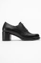 Kadın Deri Kalın Topuklu Ayakkabı SIYAH PNC1494