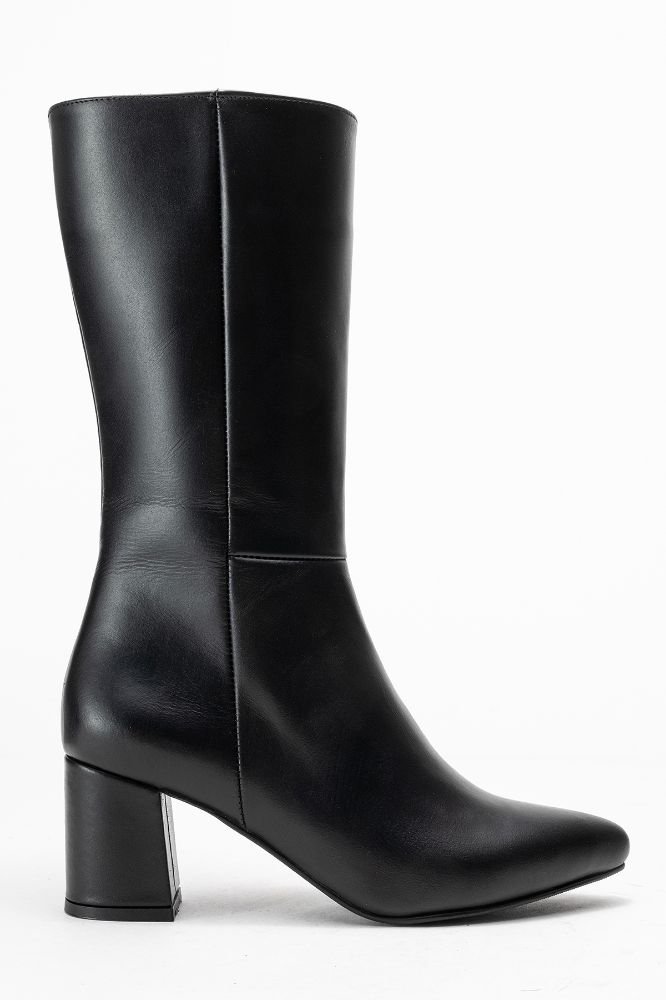 Kadın Deri Topuklu Çizme SIYAH PYZ859 resmi