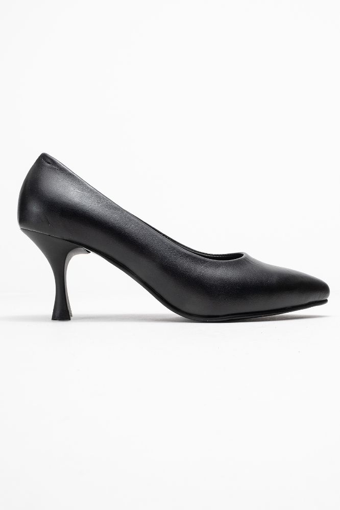 Kadın Deri İnce Topuklu Stiletto Ayakkabı SIYAH PYZ0224 resmi