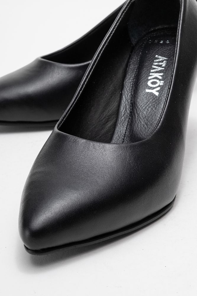 Kadın Deri İnce Topuklu Stiletto Ayakkabı SIYAH PYZ0224 resmi