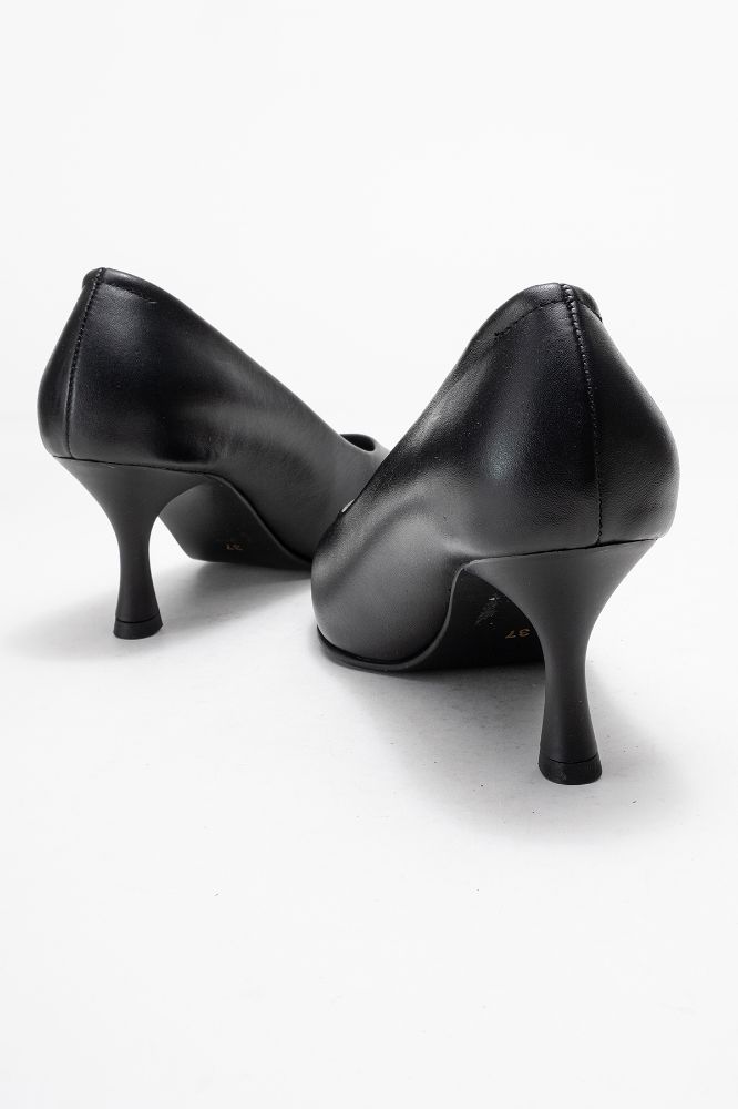 Kadın Deri İnce Topuklu Stiletto Ayakkabı SIYAH PYZ0224 resmi