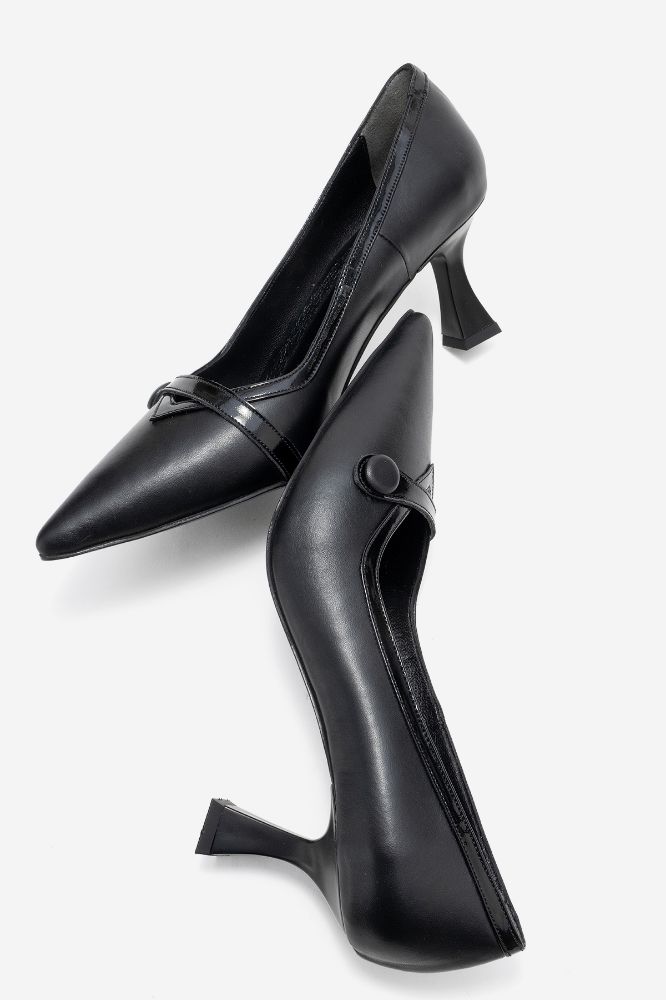 Kadın Deri İnce Topuklu Stiletto SIYAH SIYAH RUGAN MG2190 resmi