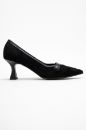 Kadın Deri İnce Topuklu Stiletto SIYAH SUET SYH RGN MG2190