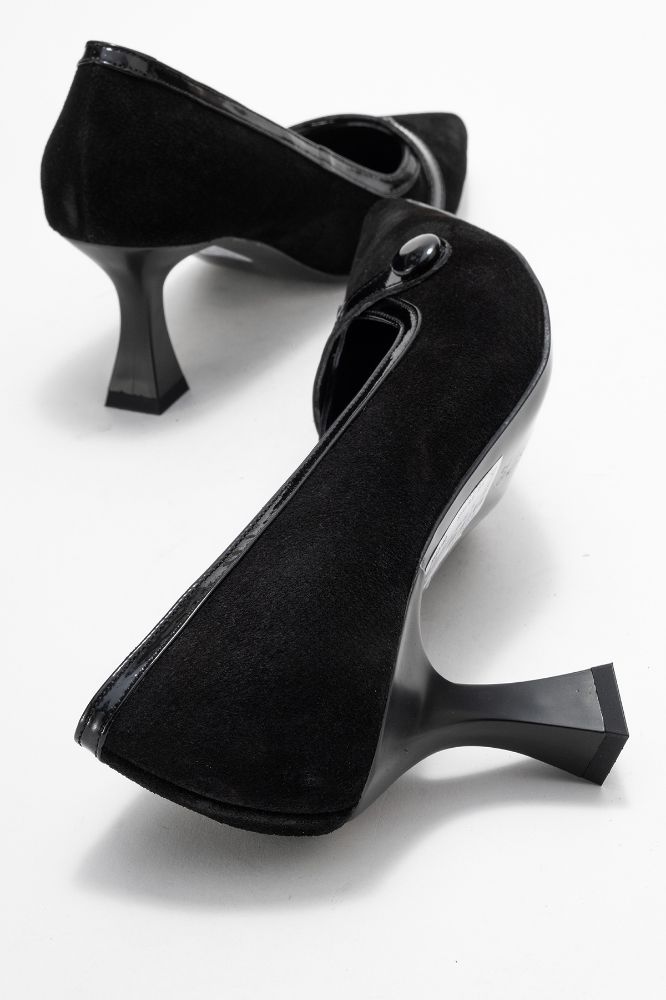 Kadın Deri İnce Topuklu Stiletto SIYAH SUET SYH RGN MG2190 resmi