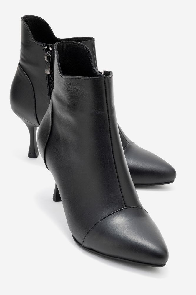 Kadın Deri İnce Topuklu Bilekte Bot SIYAH PYZ1063 resmi