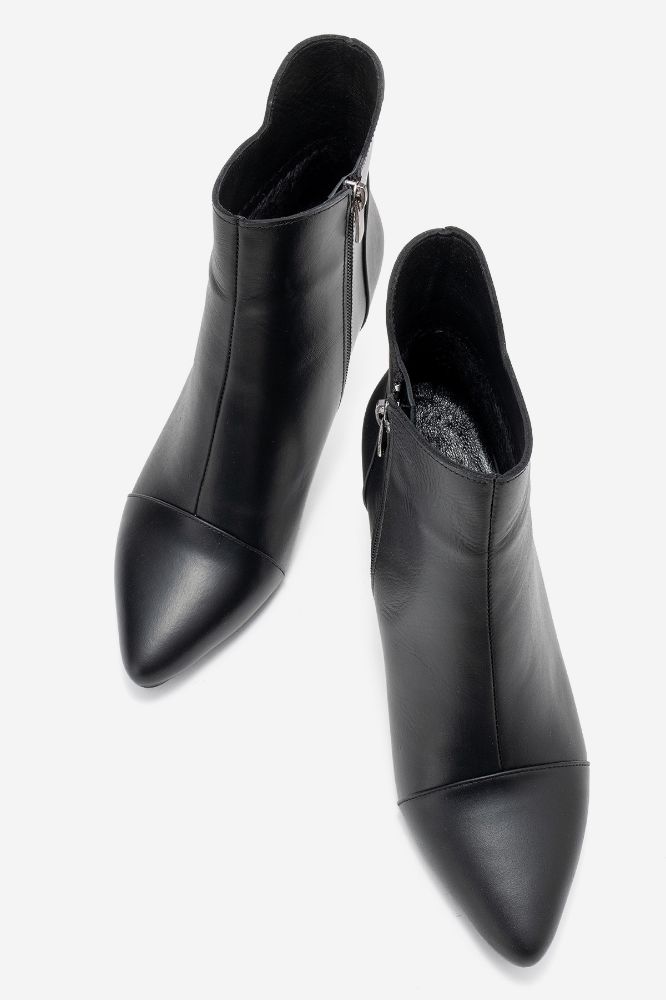 Kadın Deri İnce Topuklu Bilekte Bot SIYAH PYZ1063 resmi