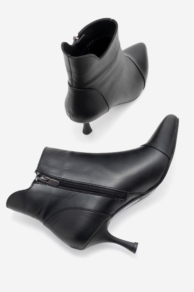 Kadın Deri İnce Topuklu Bilekte Bot SIYAH PYZ1063 resmi