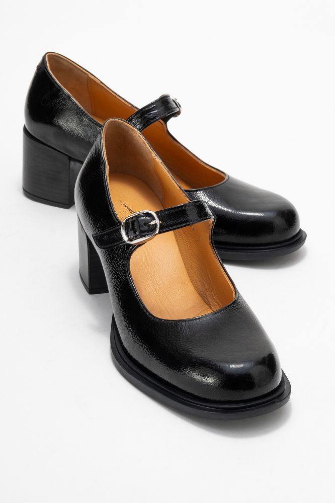 kadin-deri-kalin-topuklu-bantli-ayakkabi-SIYAH KIRIŞIK-PNC1529-0100551_0