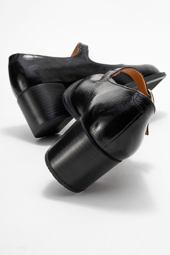 kadin-deri-kalin-topuklu-bantli-ayakkabi-SIYAH KIRIŞIK-PNC1529-0100553_0