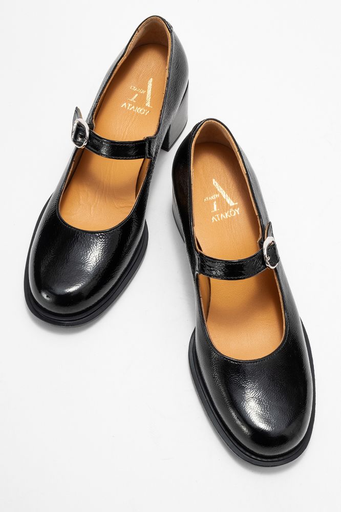 kadin-deri-kalin-topuklu-bantli-ayakkabi-SIYAH KIRIŞIK-PNC1529-0100554_0