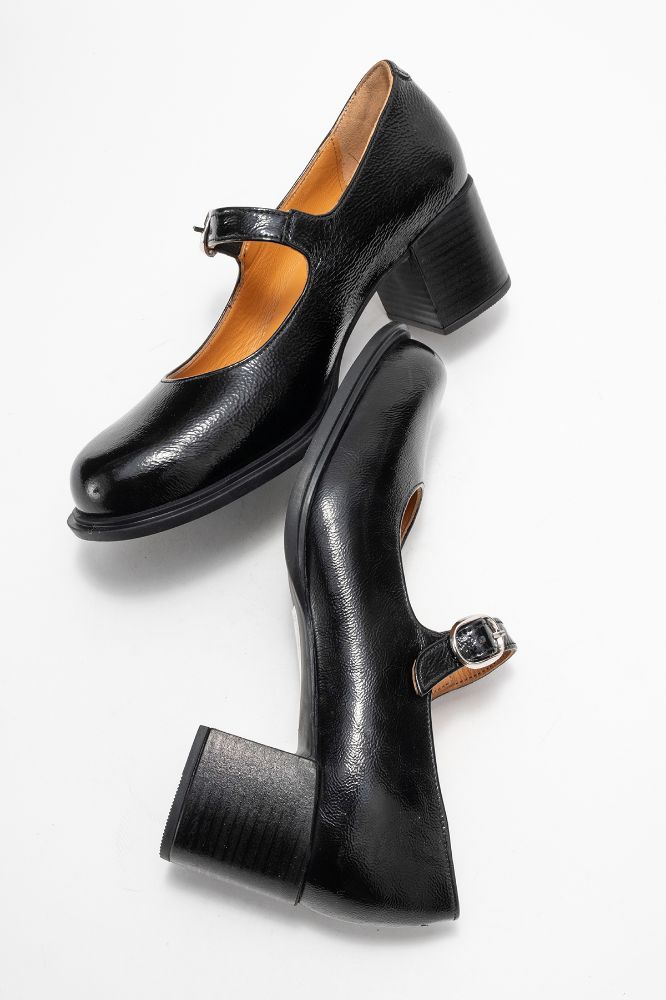 kadin-deri-kalin-topuklu-bantli-ayakkabi-SIYAH KIRIŞIK-PNC1529-0100555_0