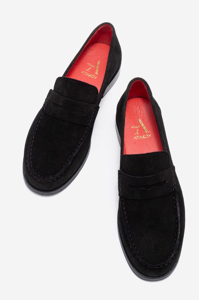 kadin-deri-loafer-ayakkabi-SIYAH SUET-PNC1436-0100766_0