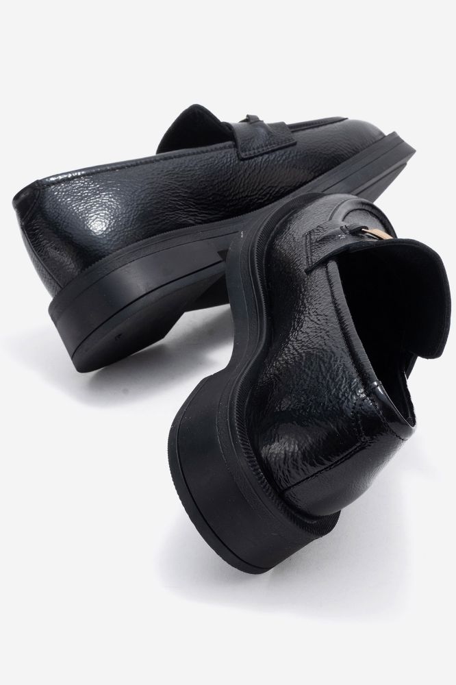 kadin-deri-tokali-loafer-ayakkabi-SIYAH KIRIŞIK-PNC1480-0100783_0
