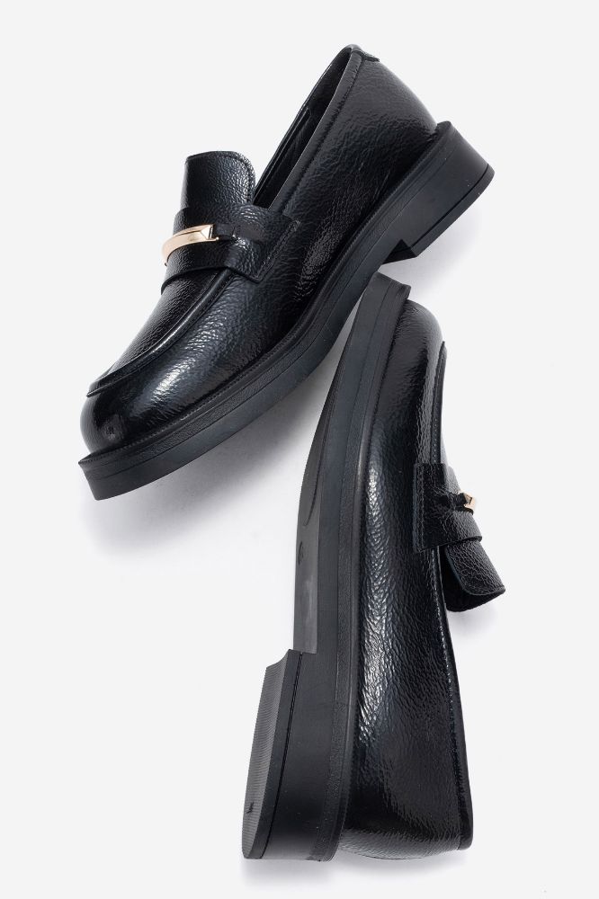 kadin-deri-tokali-loafer-ayakkabi-SIYAH KIRIŞIK-PNC1480-0100785_0
