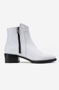 Kadın Deri Fermuar Detaylı Topuklu Bot BEYAZ FLOTER PNC639