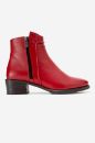 Kadın Deri Fermuar Detaylı Topuklu Bot KIRMIZI FLOTER PNC639