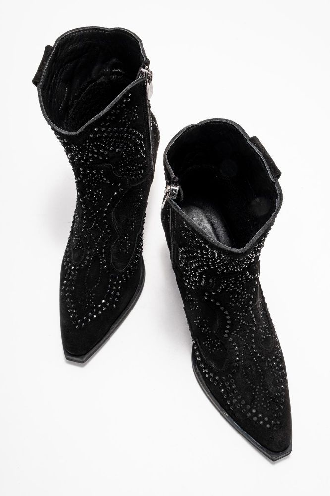 kadin-deri-tasli-western-bot-SIYAH SUET-HKN1610-0101046_0