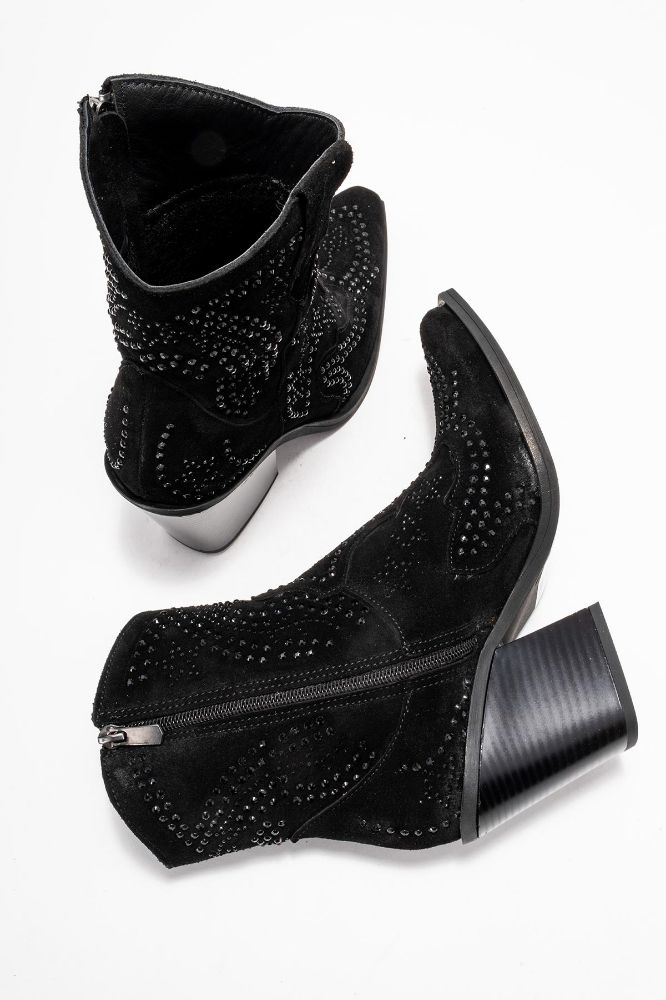 kadin-deri-tasli-western-bot-SIYAH SUET-HKN1610-0101047_0