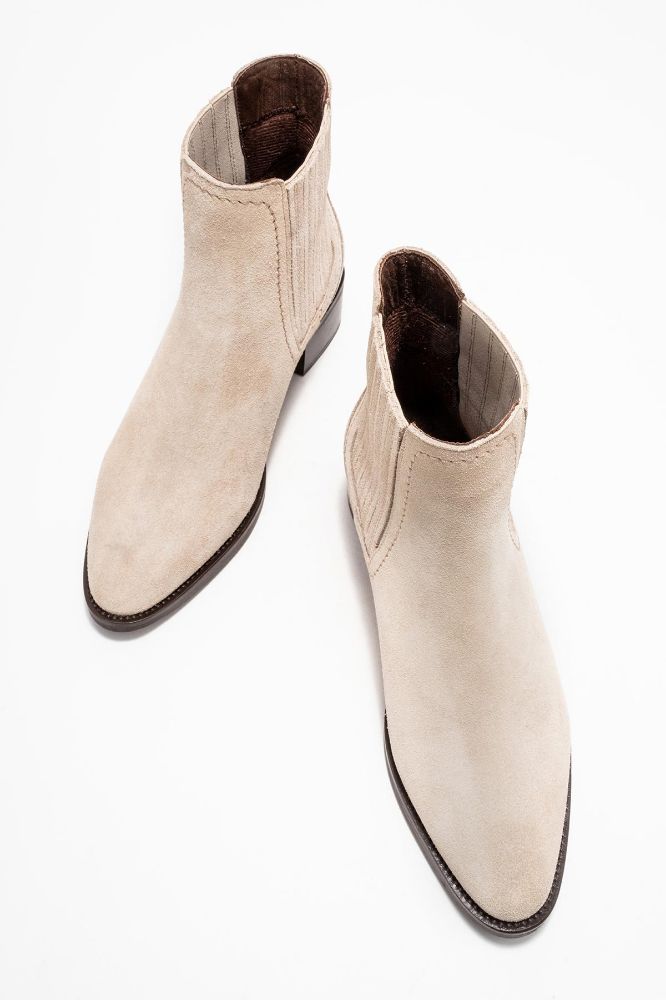 kadin-deri-bilekten-lastikli-bot-BEJ SUET-PNC642-0101088_0