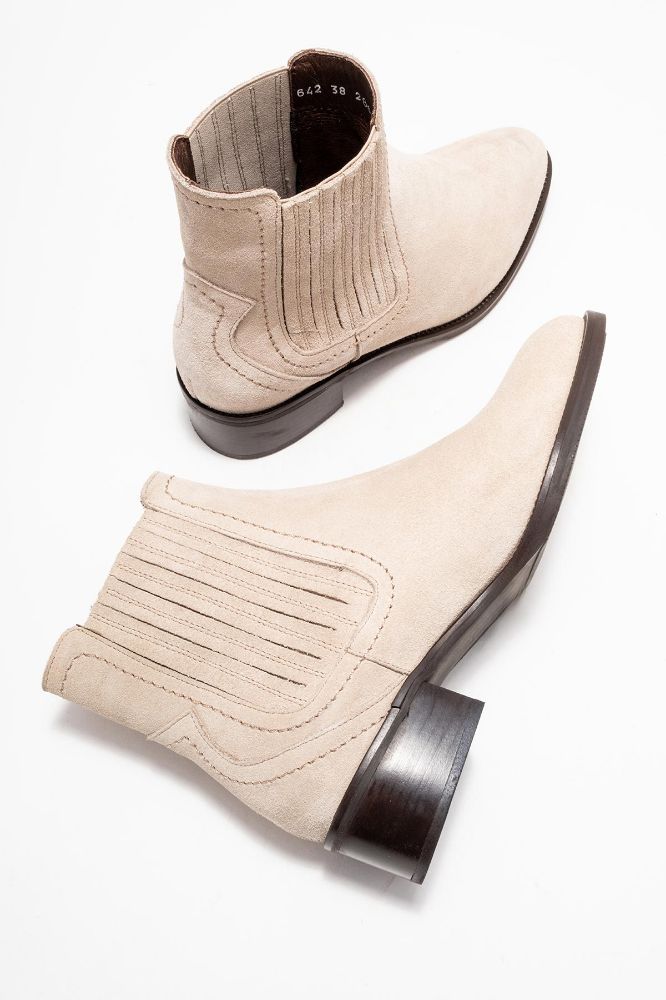 kadin-deri-bilekten-lastikli-bot-BEJ SUET-PNC642-0101089_0