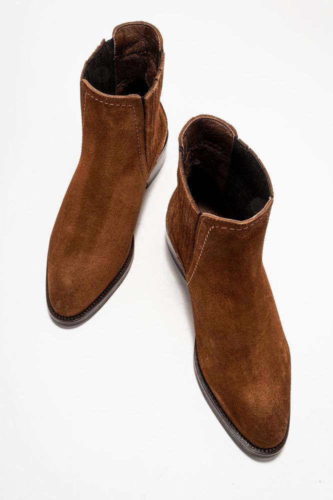 kadin-deri-bilekten-lastikli-bot-TABA SUET-PNC642-0101094_0