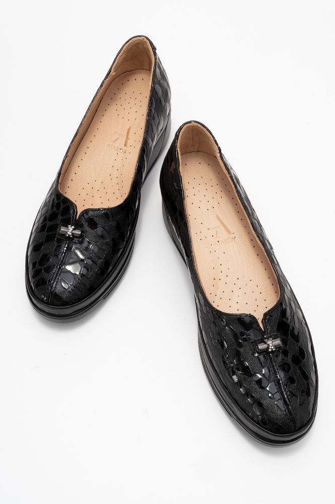 Kadın Deri Günlük Ayakkabı SIYAH NHR106 resmi