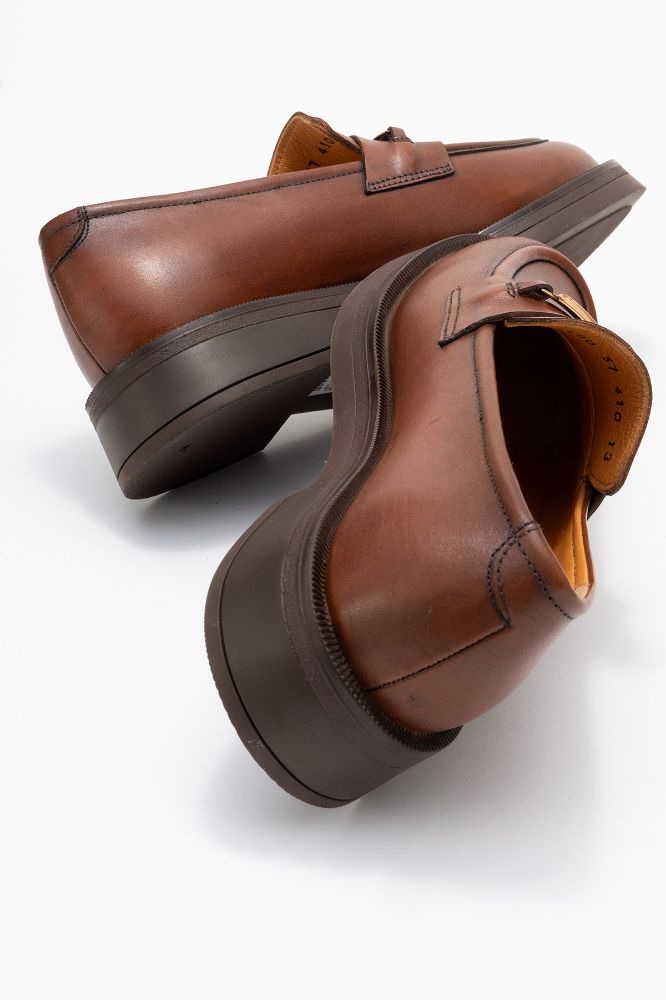 Kadın Deri Tokalı Loafer Ayakkabı TABA PNC1480 resmi