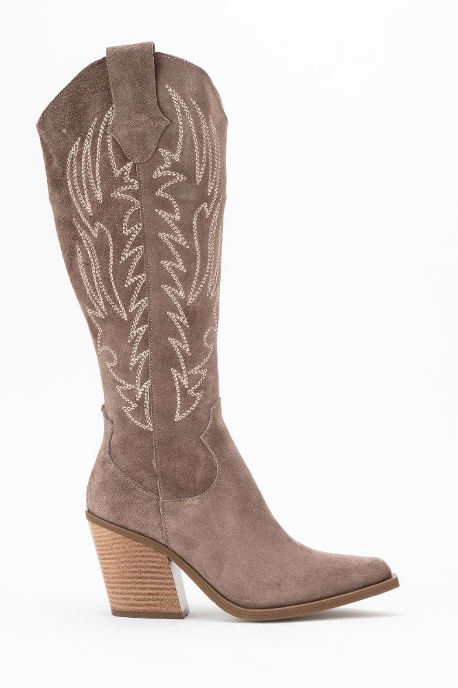 kadin-deri-western-cizme-VIZON SUET-HKN1614-0101183_0