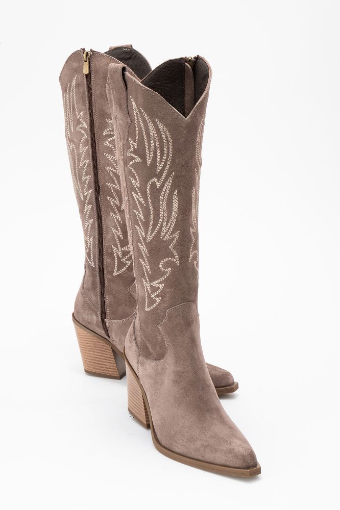 kadin-deri-western-cizme-VIZON SUET-HKN1614-0101184_0