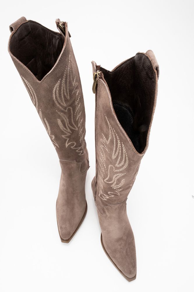 kadin-deri-western-cizme-VIZON SUET-HKN1614-0101187_0