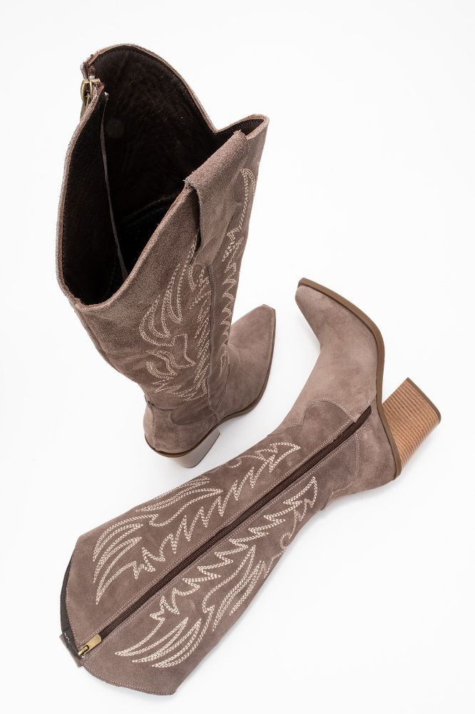 kadin-deri-western-cizme-VIZON SUET-HKN1614-0101188_0