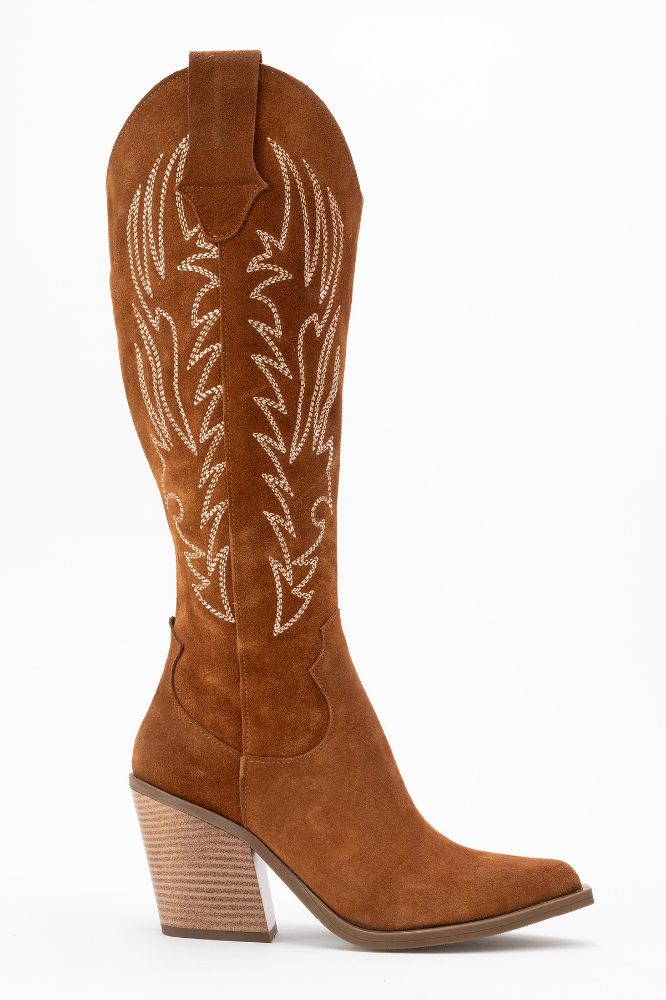 kadin-deri-western-cizme-TABA SUET-HKN1614-0101189_0