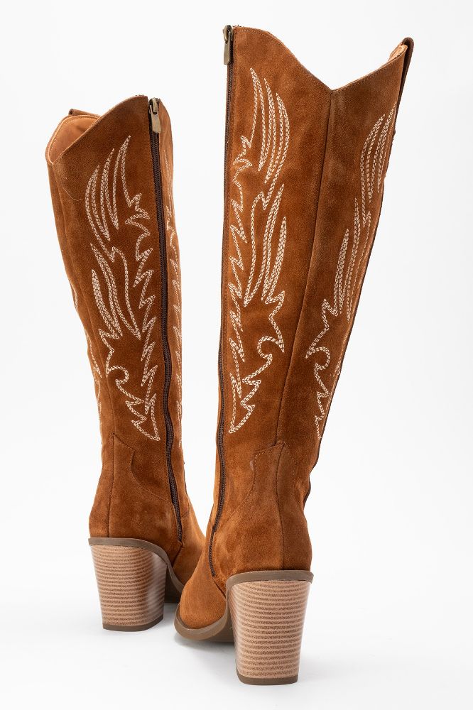 kadin-deri-western-cizme-TABA SUET-HKN1614-0101192_0