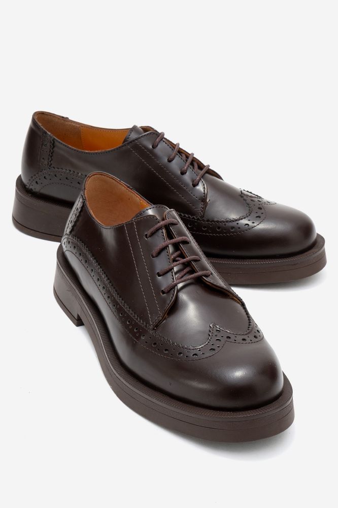 Kadın Deri Oxford Ayakkabı KAHVE PNC1448 resmi