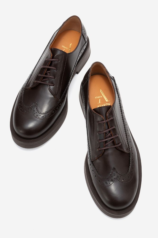 Kadın Deri Oxford Ayakkabı KAHVE PNC1448 resmi