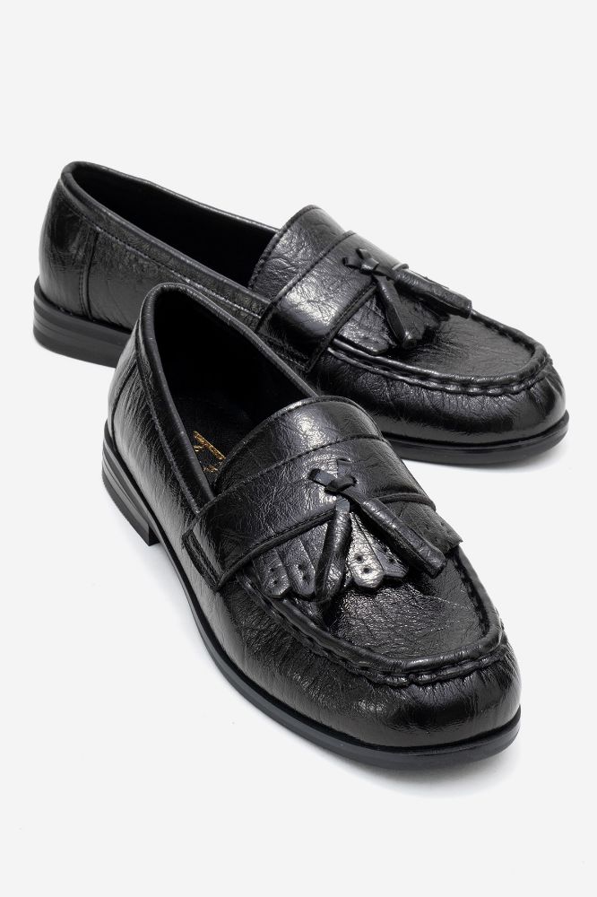 kadin-puskullu-loafer-SIYAH METALIK-YKL06-0101428_0