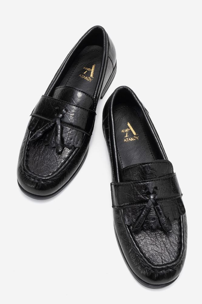 kadin-puskullu-loafer-SIYAH METALIK-YKL06-0101431_0