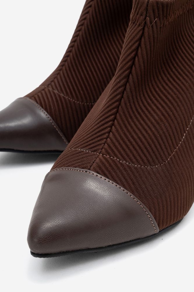 Kadın Kalın Topuklu Bilekte Bot KAHVE YKL1780 resmi