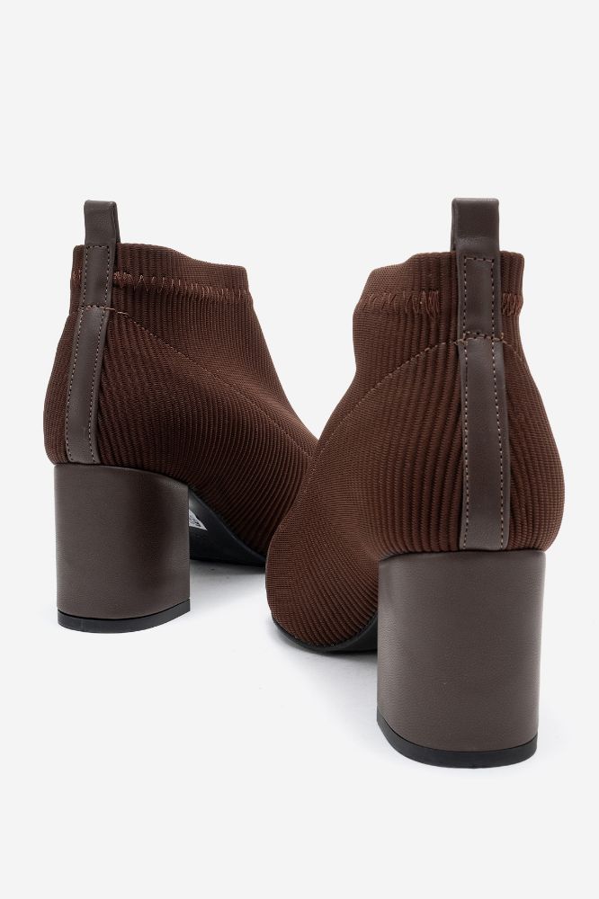 Kadın Kalın Topuklu Bilekte Bot KAHVE YKL1780 resmi