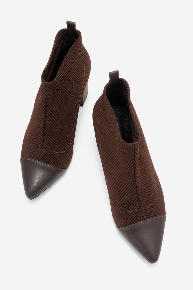 Kadın Kalın Topuklu Bilekte Bot KAHVE YKL1780 resmi