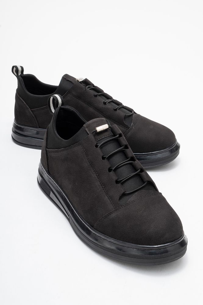 Erkek Deri Ayakkabı SIYAH NUBUK ALV01 resmi