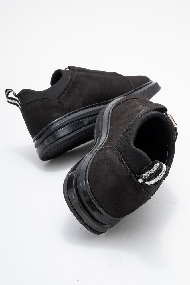 Erkek Deri Ayakkabı SIYAH NUBUK ALV01 resmi