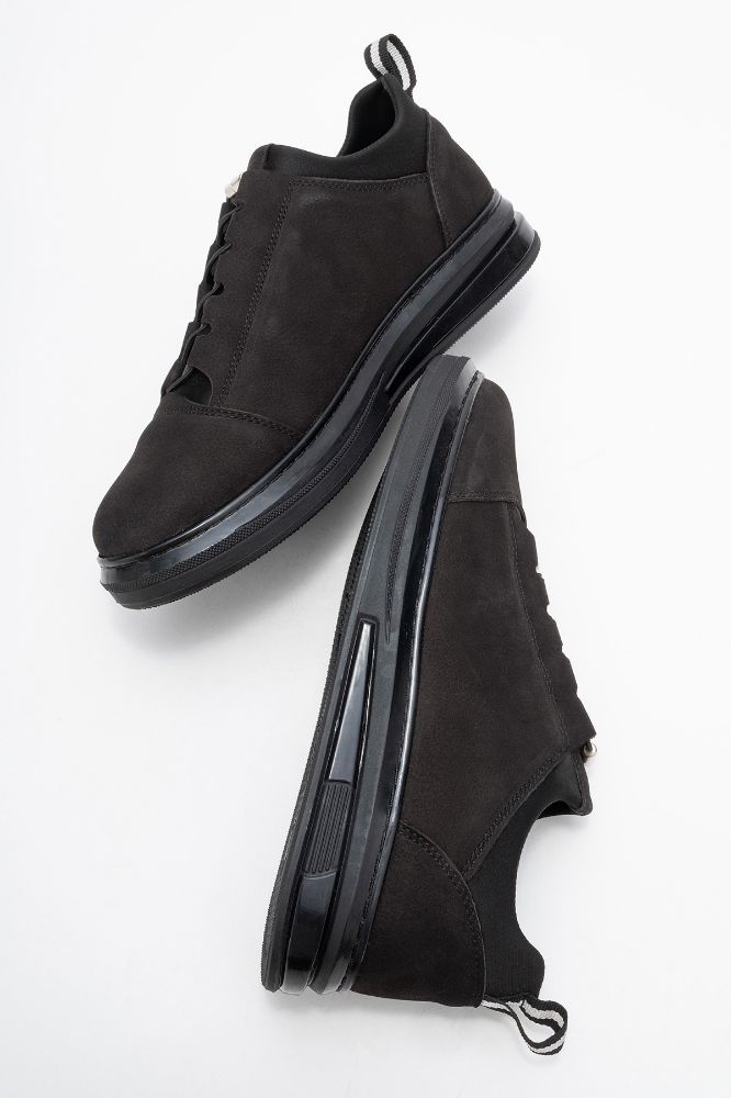 Erkek Deri Ayakkabı SIYAH NUBUK ALV01 resmi