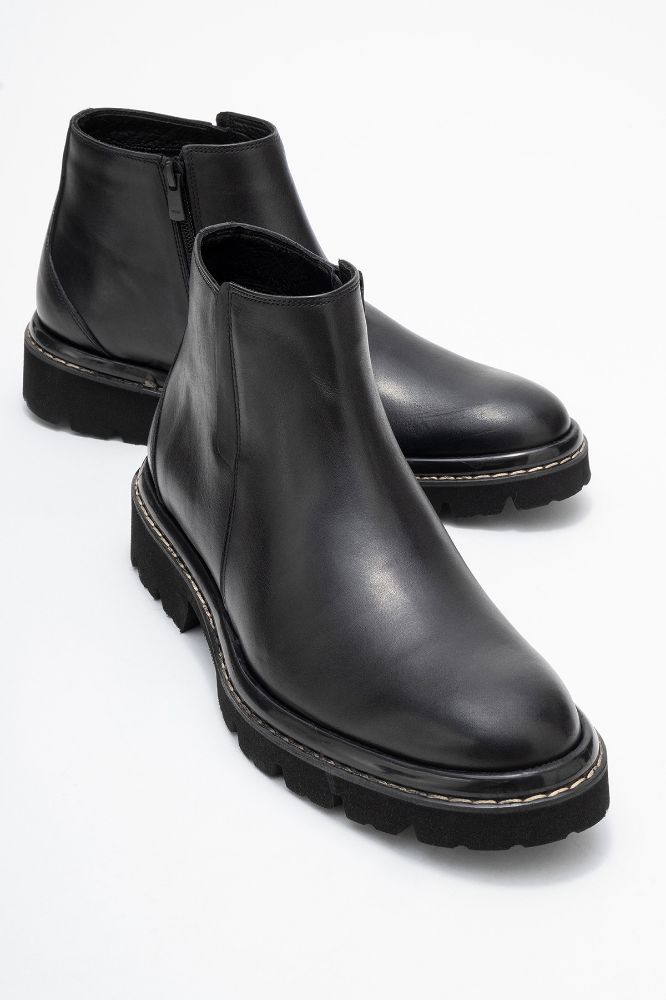 Erkek Deri Bot SIYAH GLR8785 resmi