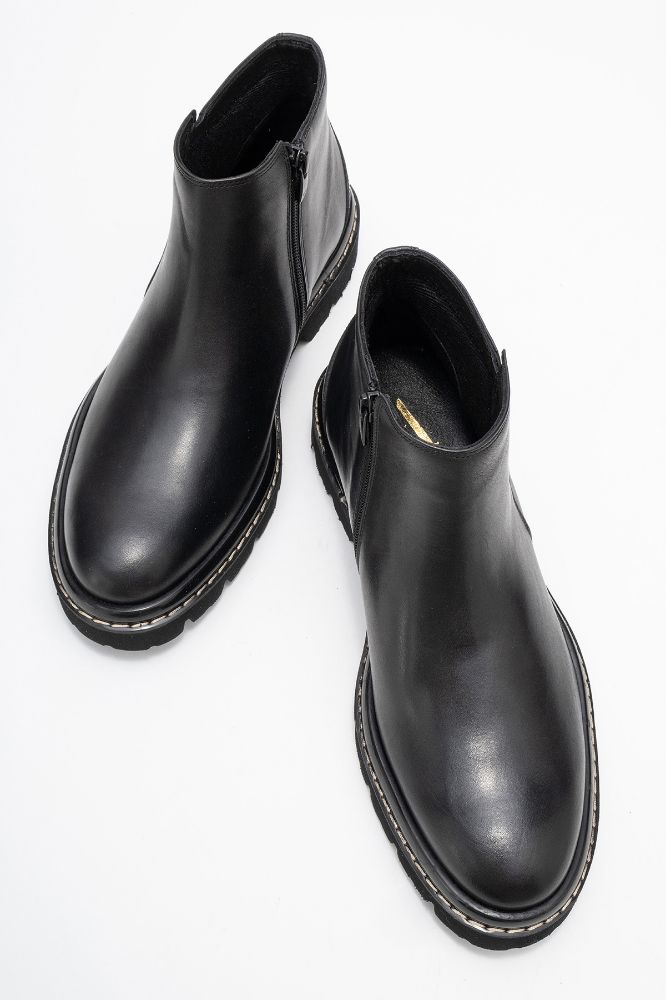 Erkek Deri Bot SIYAH GLR8785 resmi