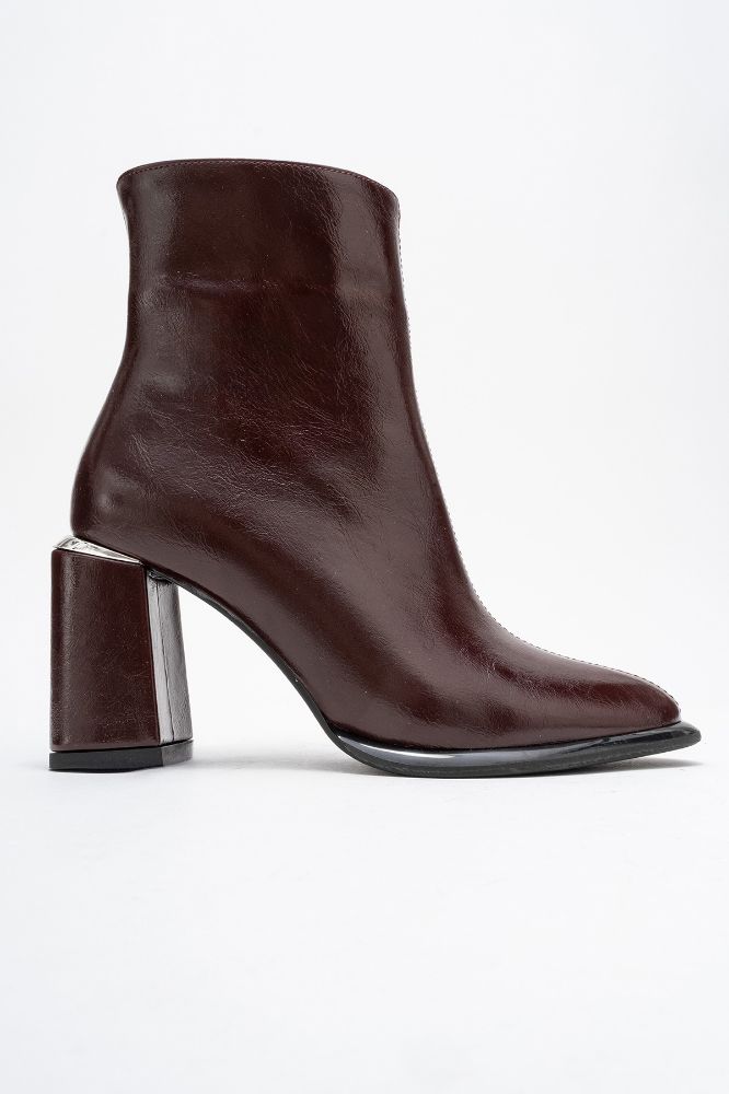 Kadın Kalın Topuklu Bot BORDO KIRISIK ERC512 resmi