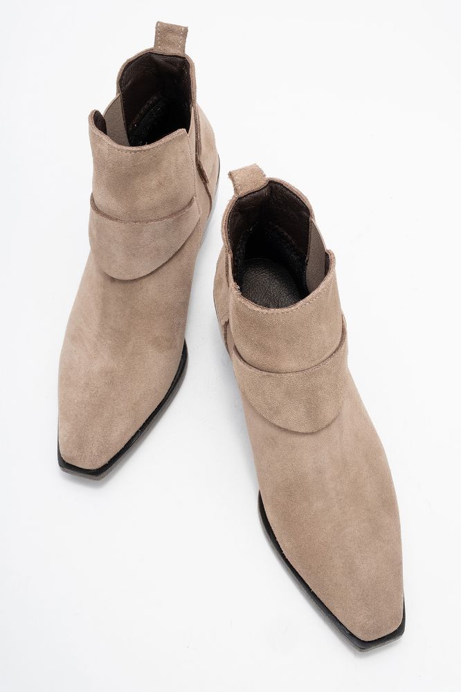 Kadın Kalın Topuklu Western Bot VIZON SUET HKN1563 resmi